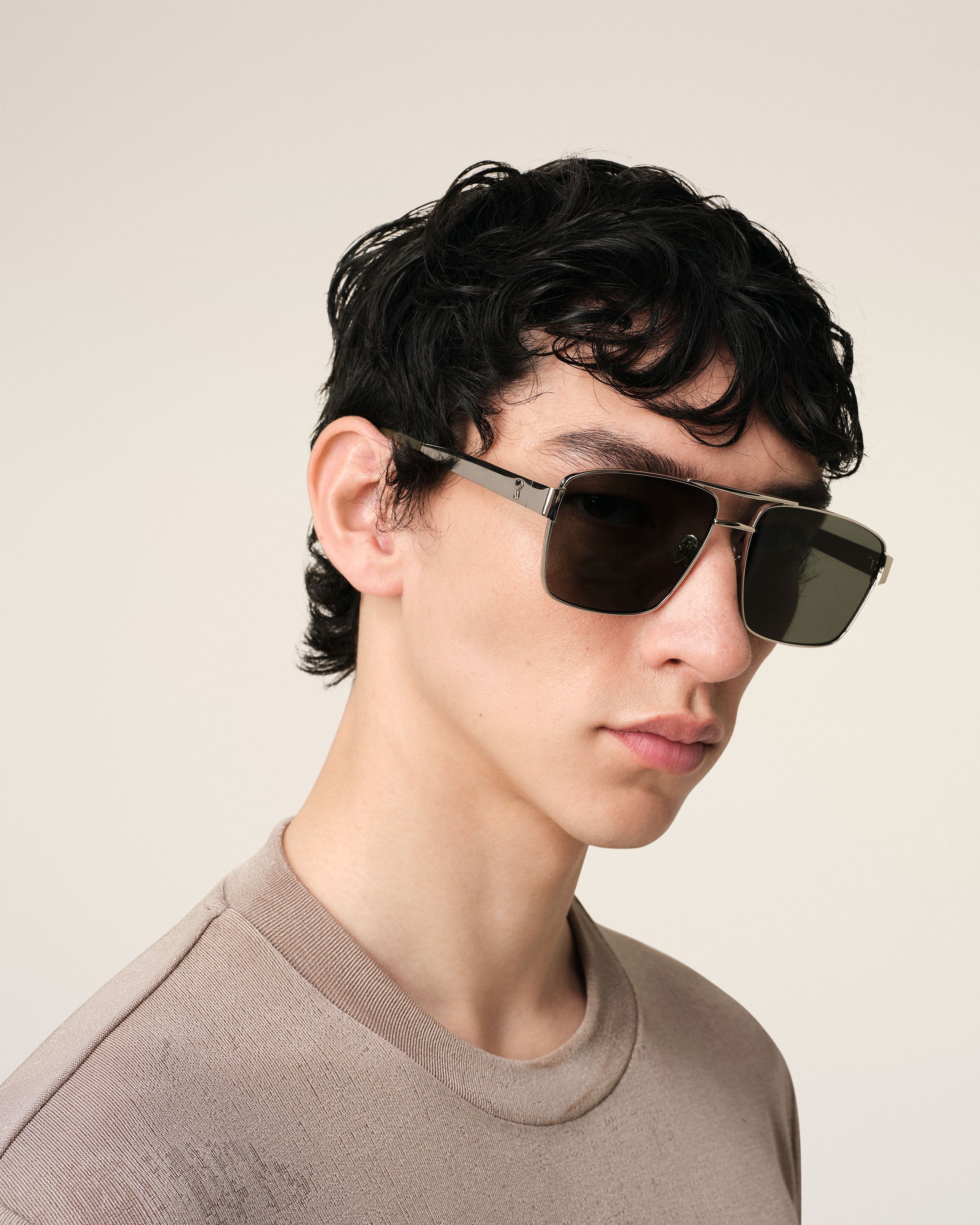 SILVER STAINLESS STEEL 75007 SUNGLASSES - 2