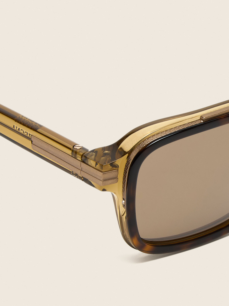 ZEGNA TRANSPARENT HAVANA BROWN ACETATE SUNGLASSES outlook