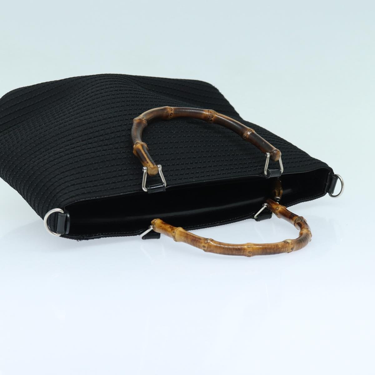 GUCCI Bamboo Hand Bag Canvas Black Gold 000 1998 000 1998 - 6