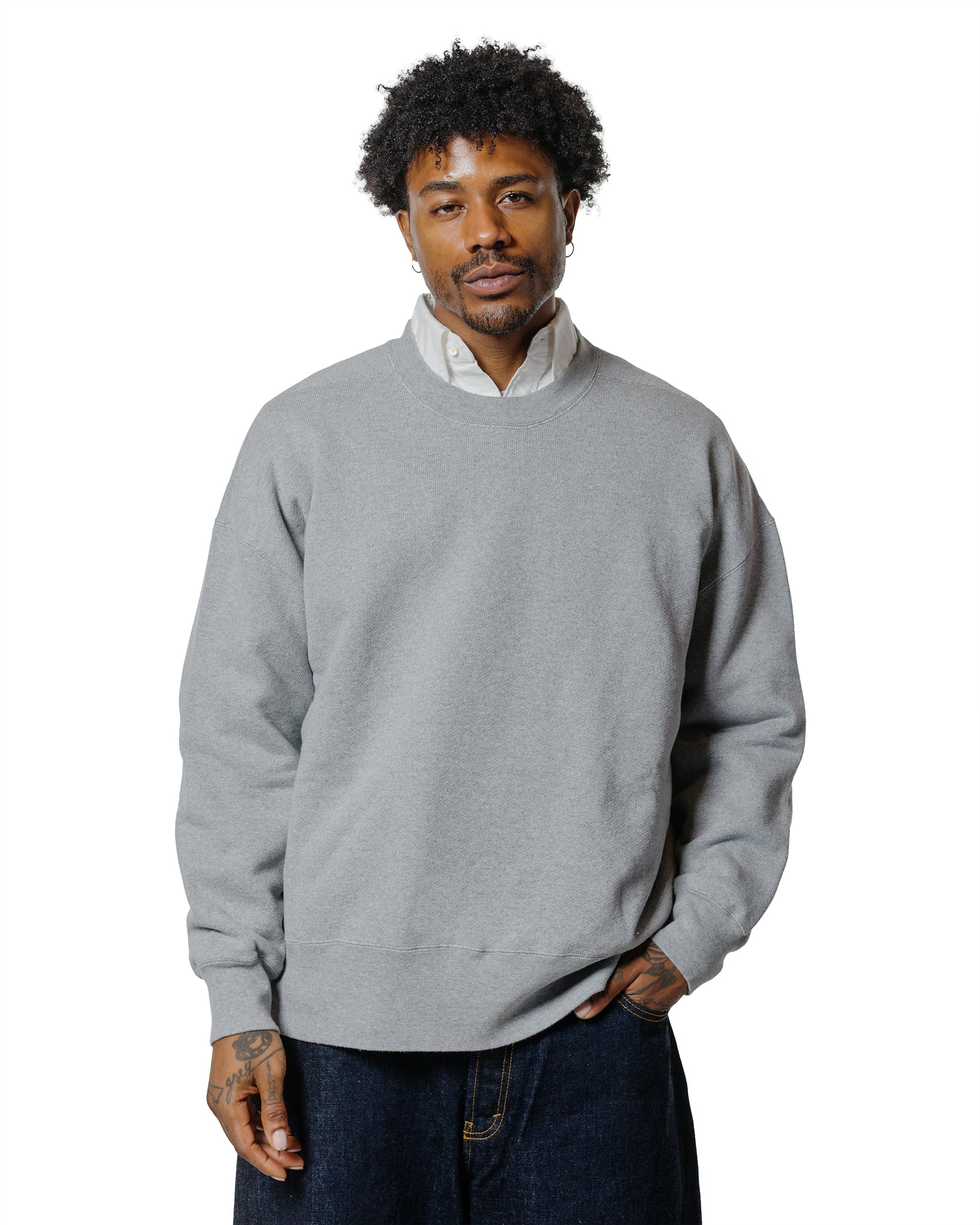 Studio Nicholson Holly Jersey Crewneck Sweat Grey Marl - 2
