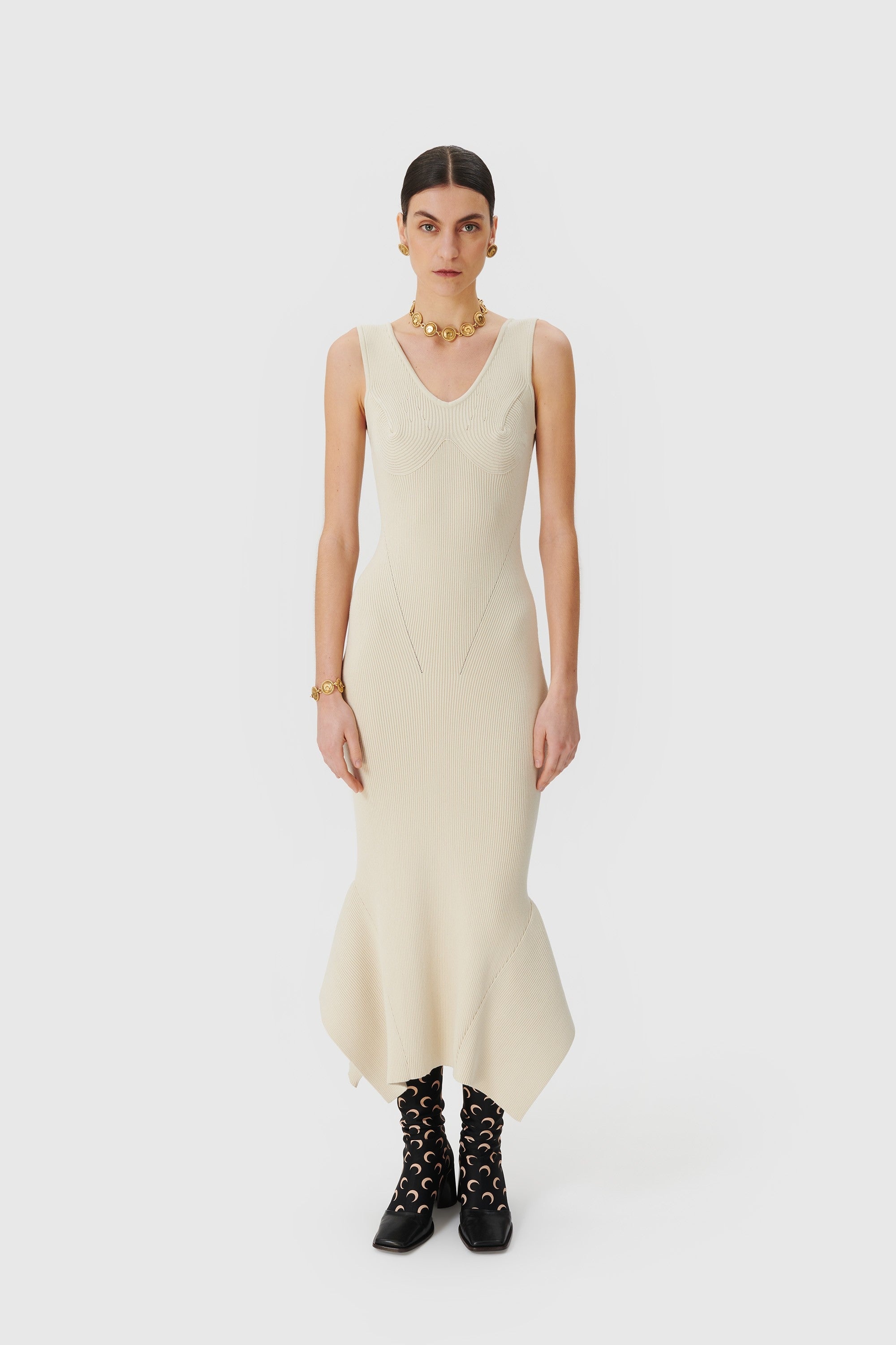 Rib Knit Flared Dress - 2