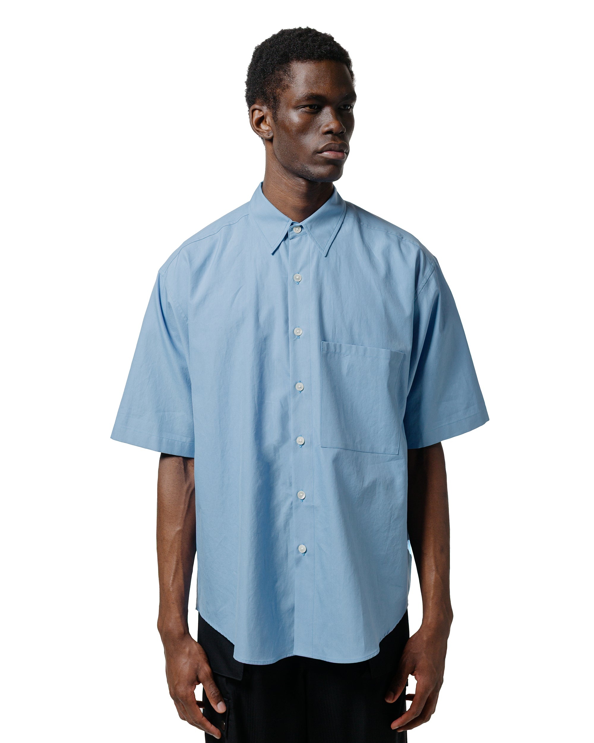 Washed Finx Twill Big Half Sleeved Shirt Sax Blue - 2