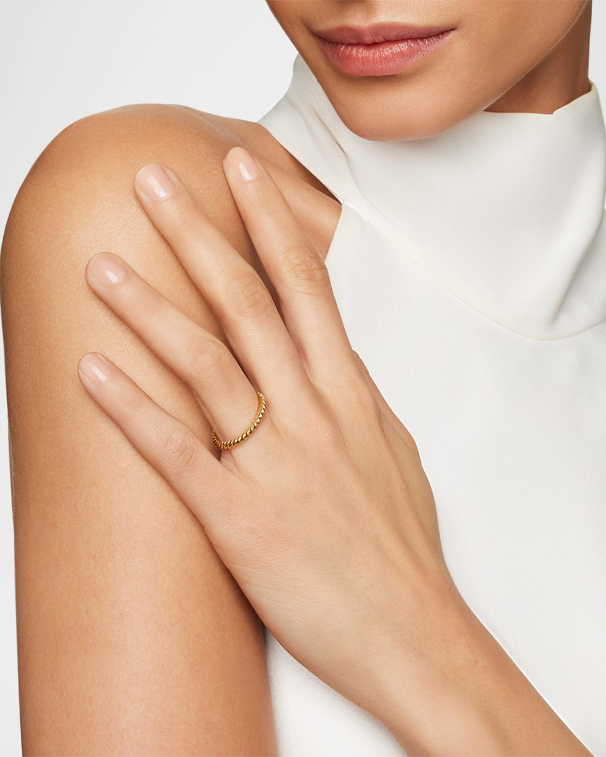 DY Cable Band Ring in 18K Gold, 2.45mm - 6