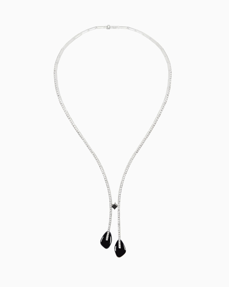 18K WHITE-GOLD, DIAMOND-AND-ONYX SÌ NECKLACE 1