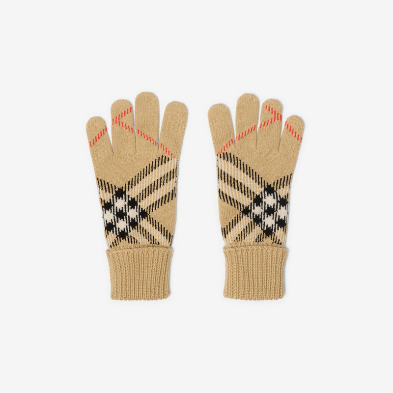 Check Cashmere Blend Gloves 1