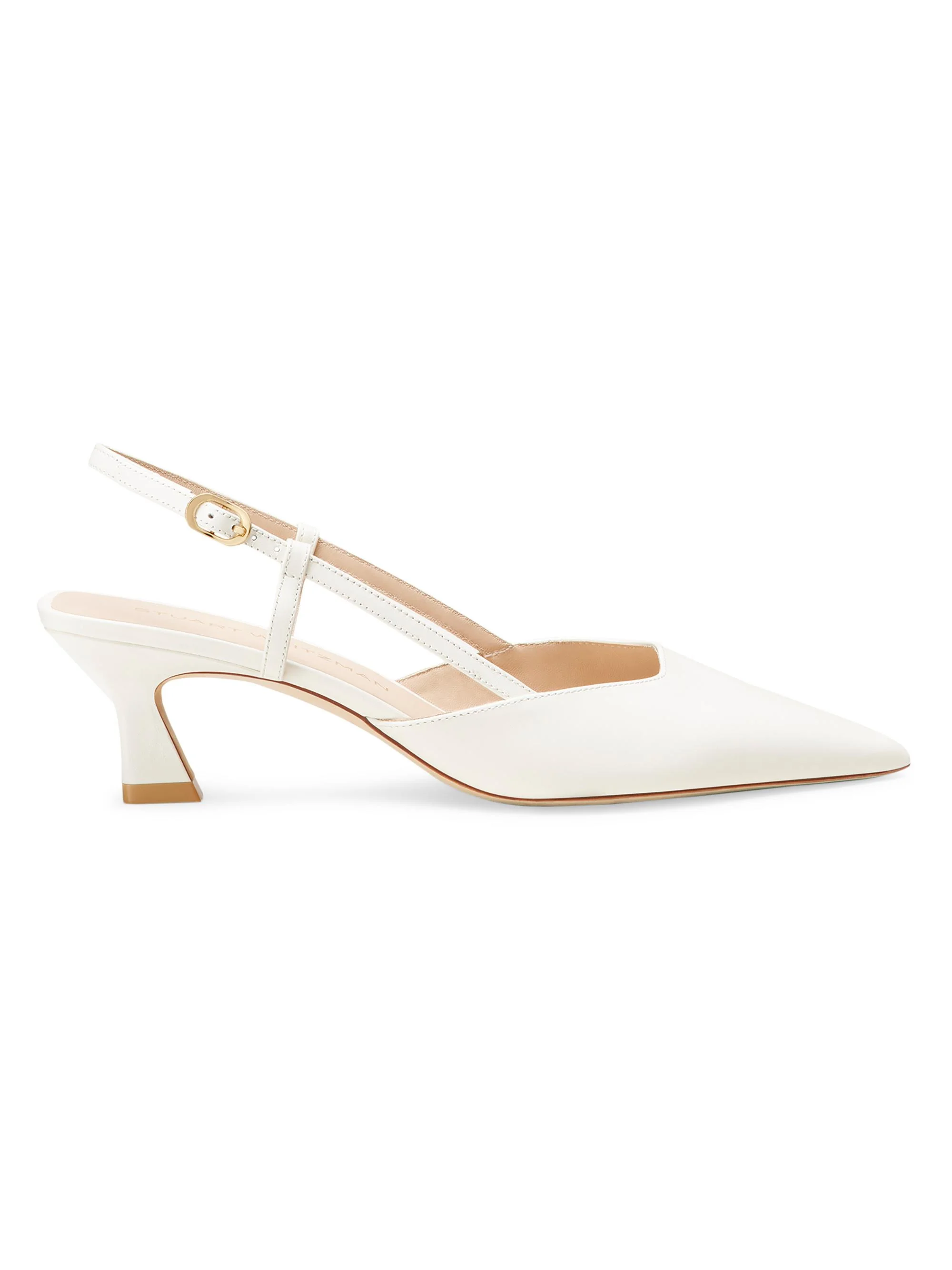 Women's Vinnie 50MM Leather Slingback Pumps - Cream - 1
