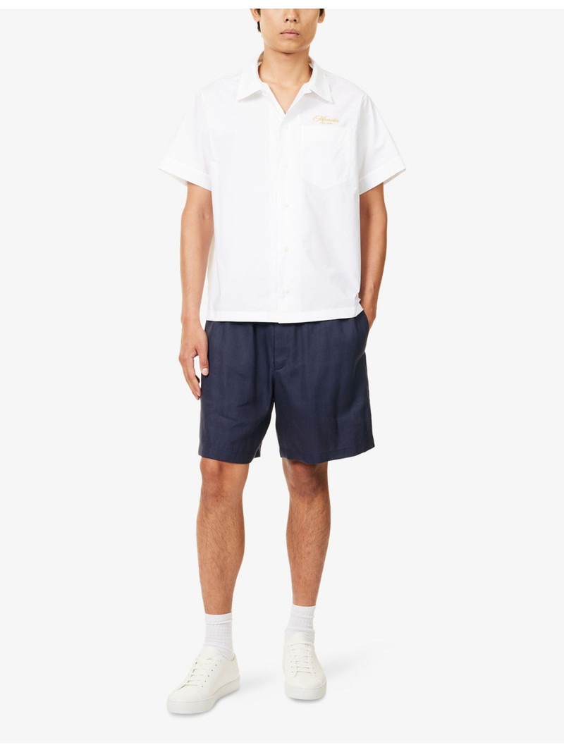 Moncler Script Embroidered Cotton Shirt outlook
