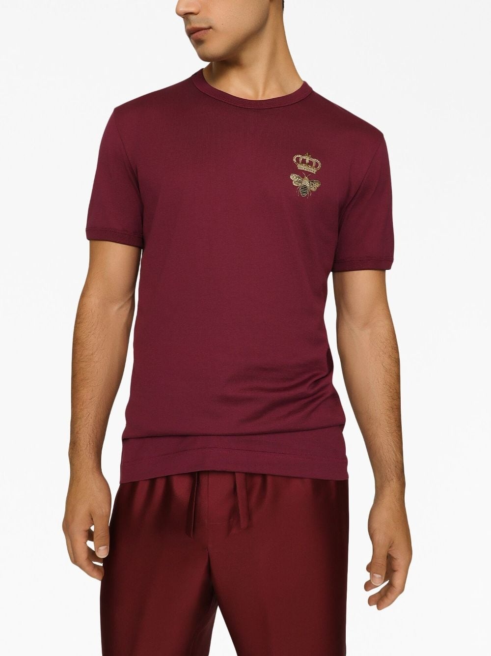 motif-embroidered cotton T-shirt - 5