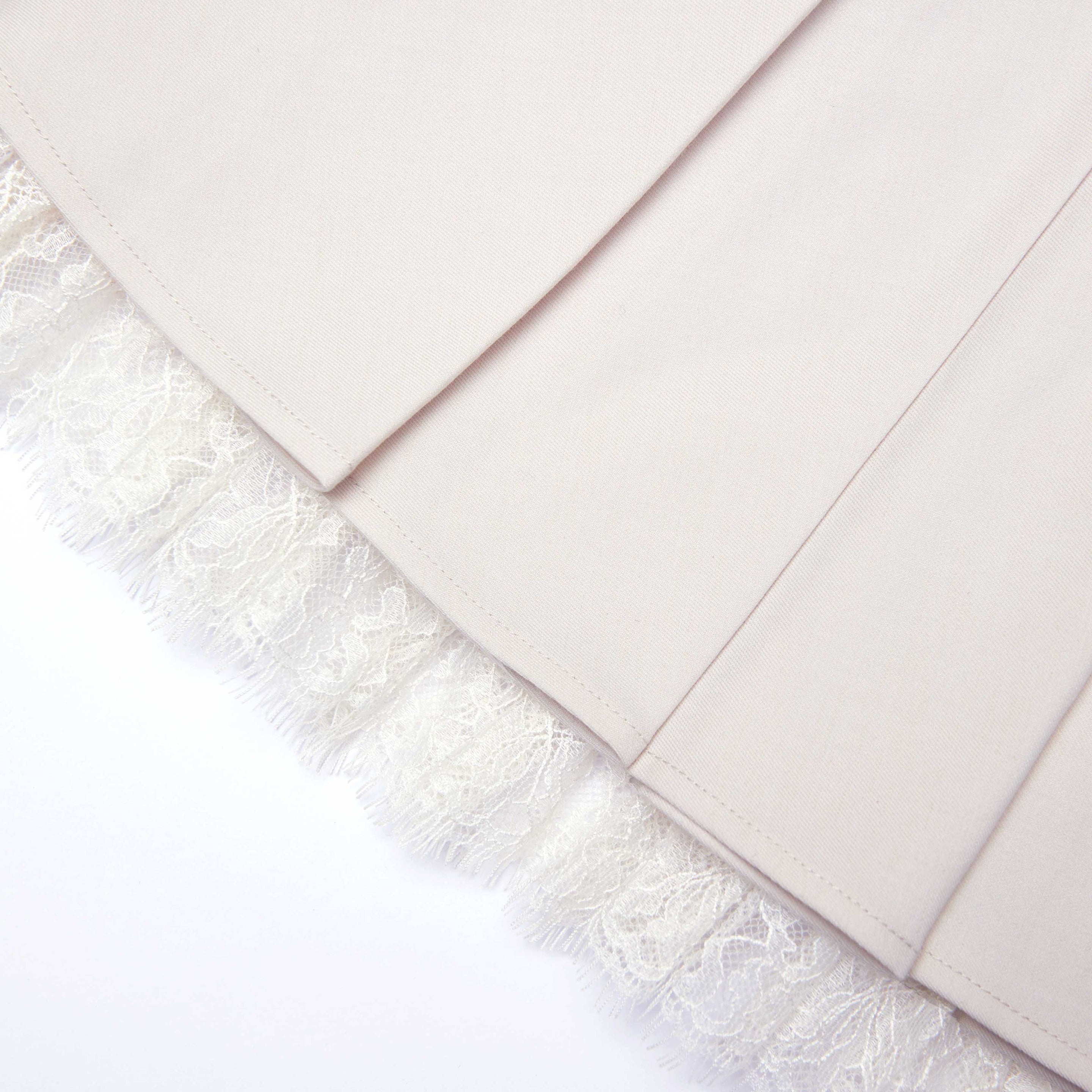 Cream Twill Pleated Mini Skirt - 5