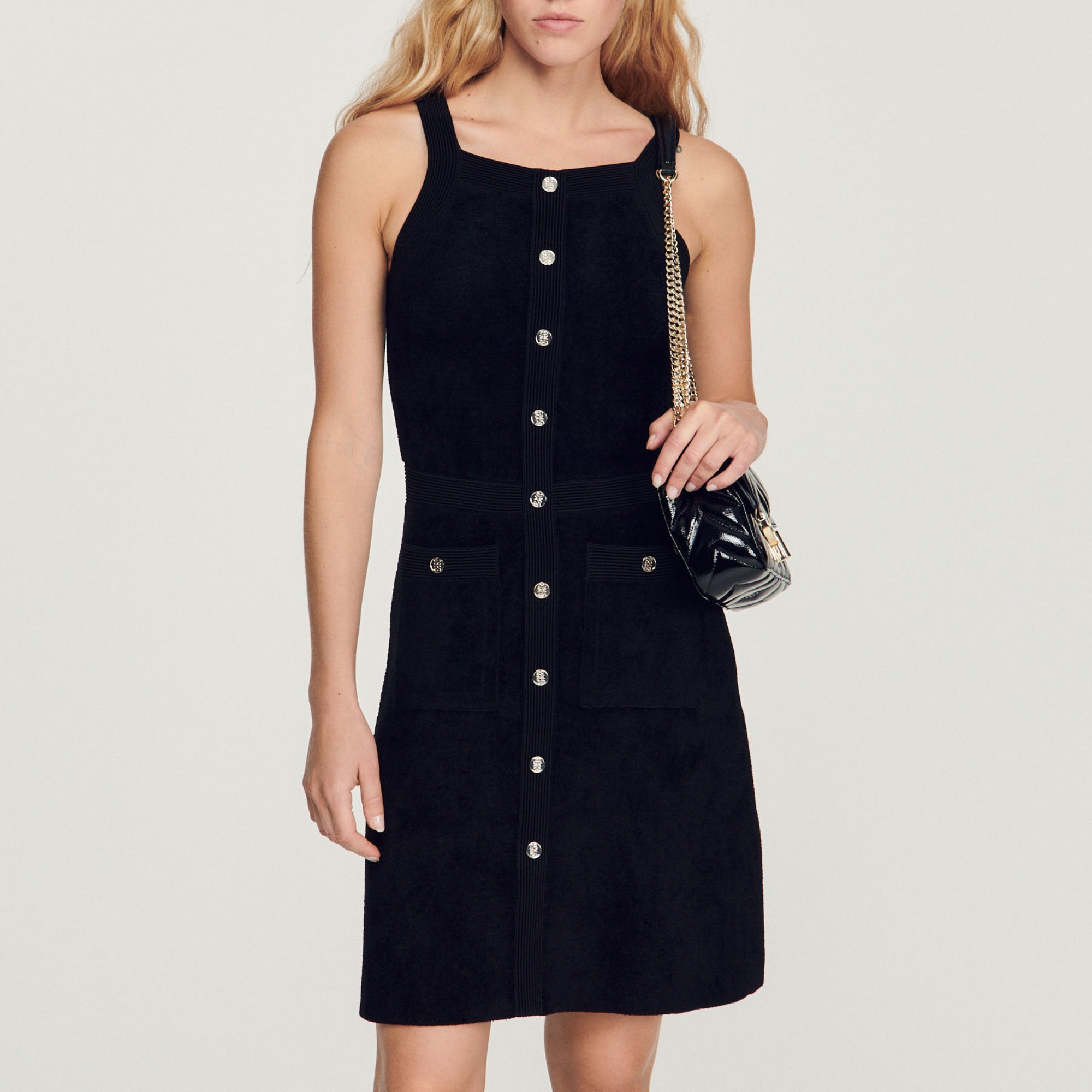 Sleeveless velvet-effect dress - 2