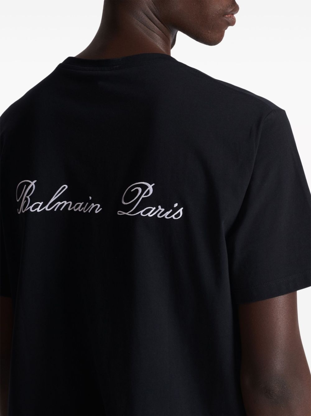 logo-embroidered cotton T-shirt - 7