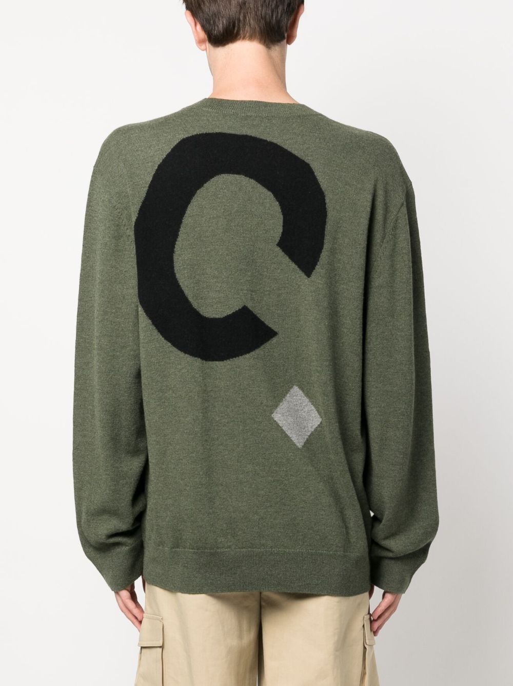 logo-intarsia merino-wool sweatshirt - 4
