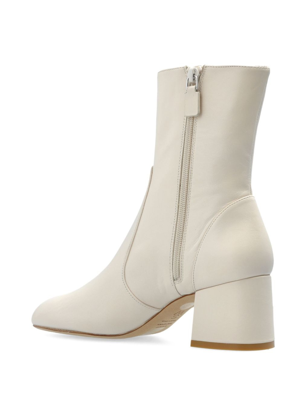 60mm leather heeled boots - 4