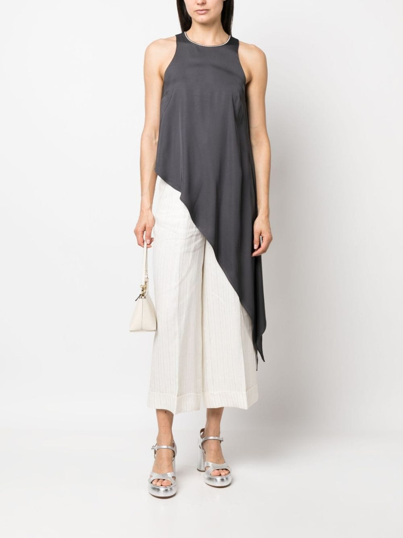 PESERICO asymmetric-hem sleeveless blouse outlook
