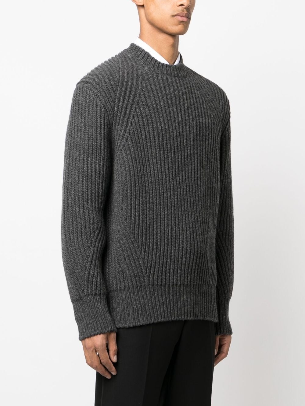 ribbed-knit wool jumper - 3