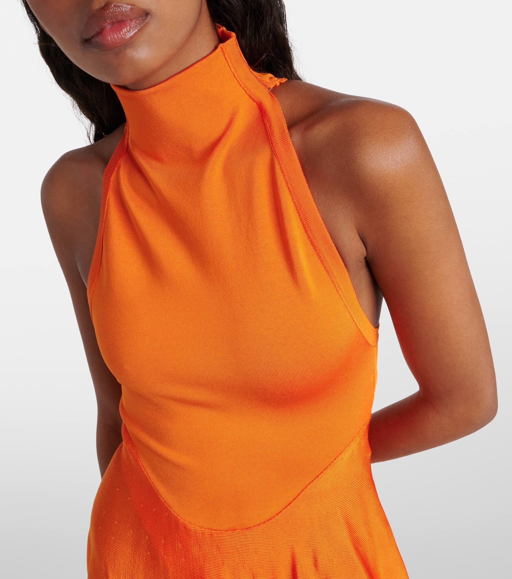 High-neck jersey minidress - 4