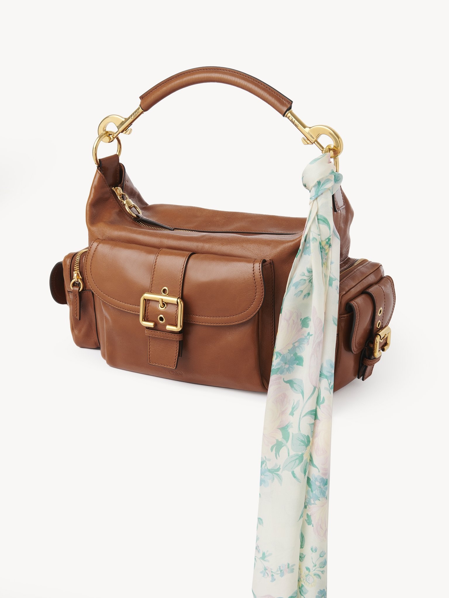 THE CHLOÉ PEONIES BANDEAU SCARF IN SILK CHARMEUSE - 4