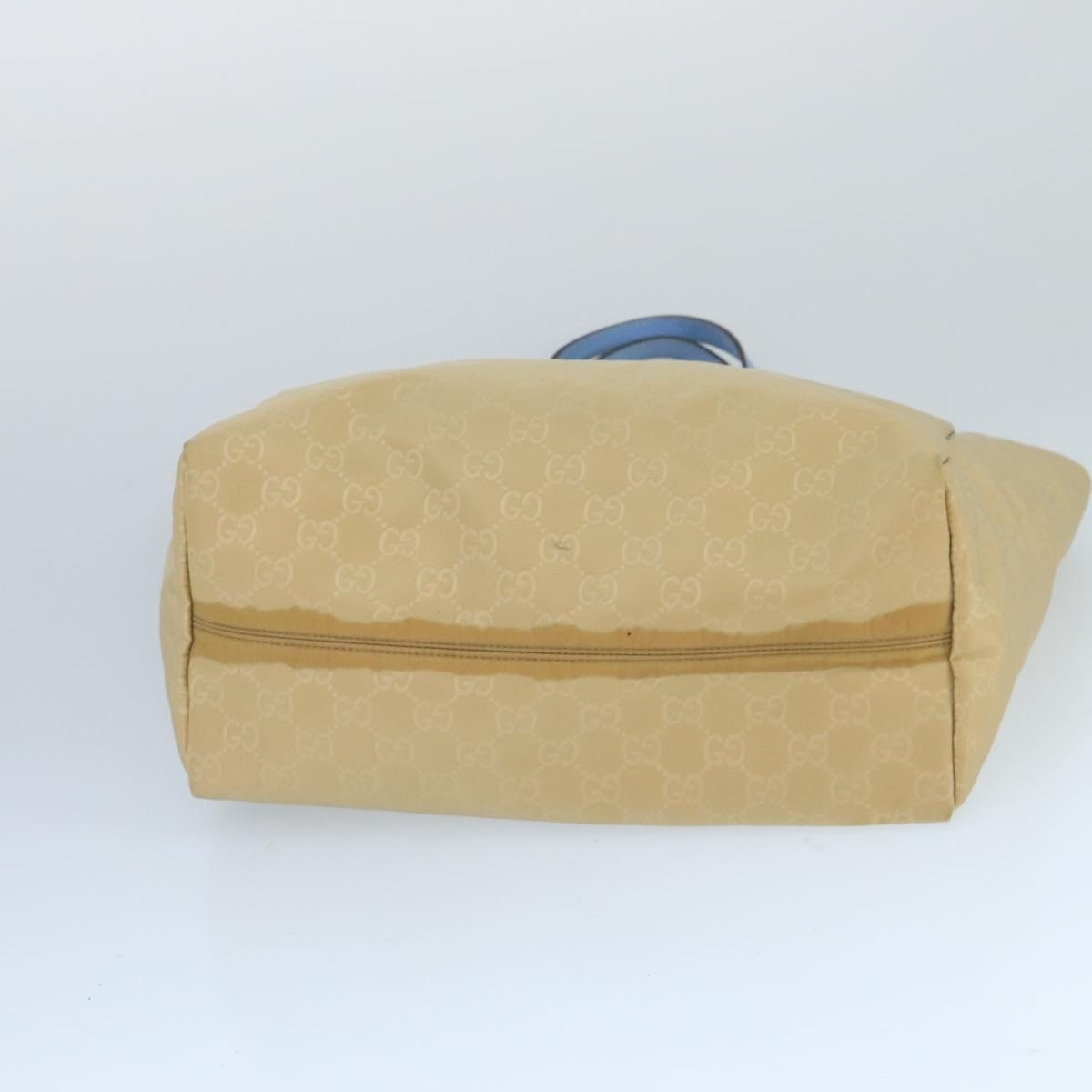 GUCCI GG Canvas Tote Bag Nylon Beige Blue Silver - 5