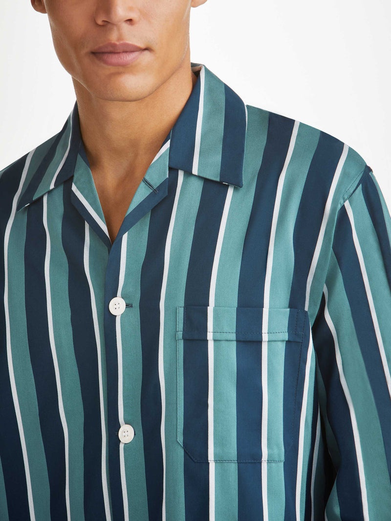 Men's Classic Fit Pajamas Royal 221 Cotton Teal - 5