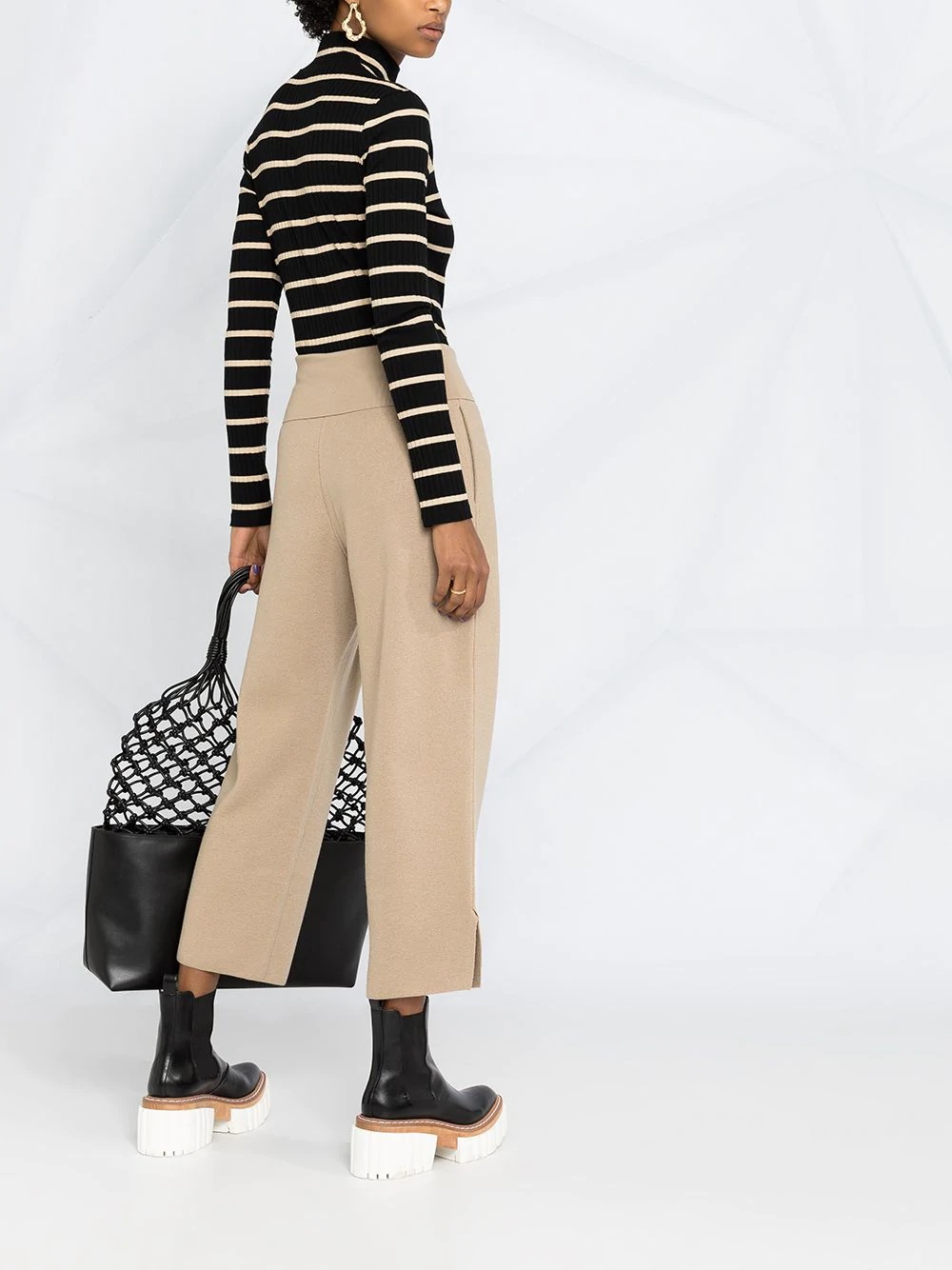 straight-leg wool cropped trousers - 6