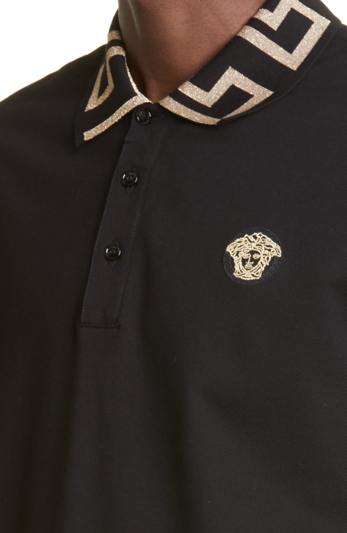 Greco Collar Cotton Piqué Polo - 5
