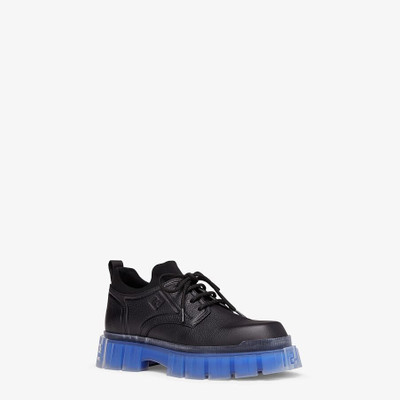 FENDI Black leather lace-ups outlook