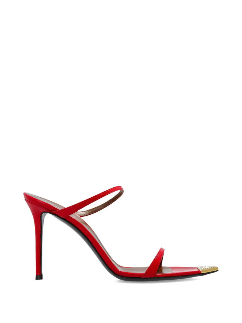 metallic-detail strap leather sandals 1