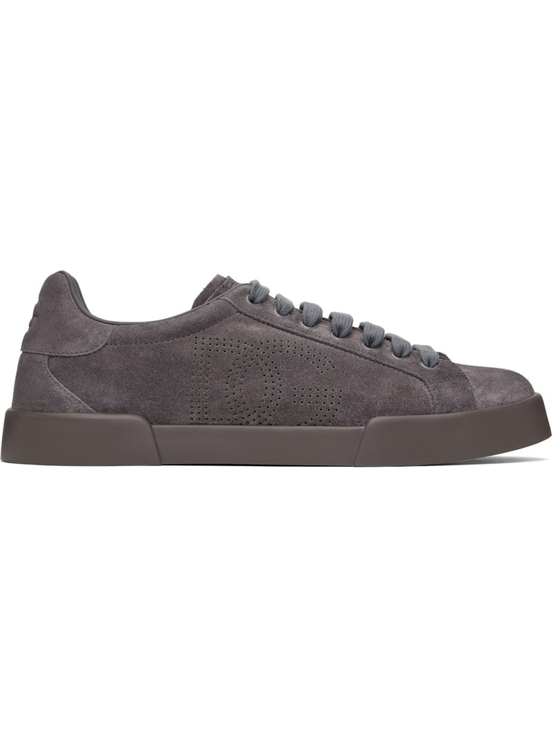 Gray Calfskin Strobel Portofino Light Sneakers - 1