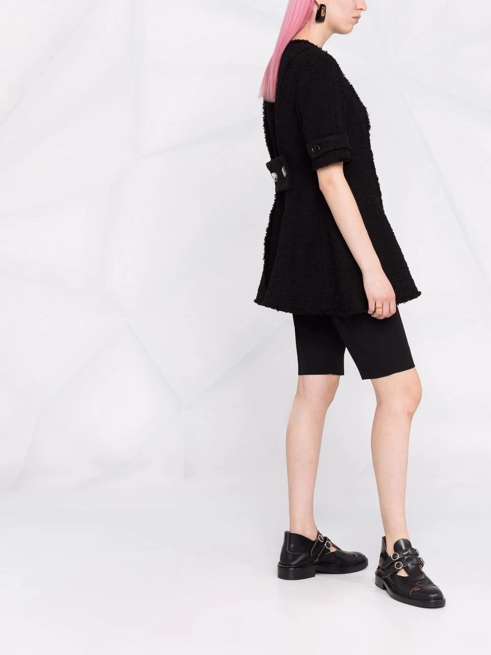 flared tweed jacket - 6