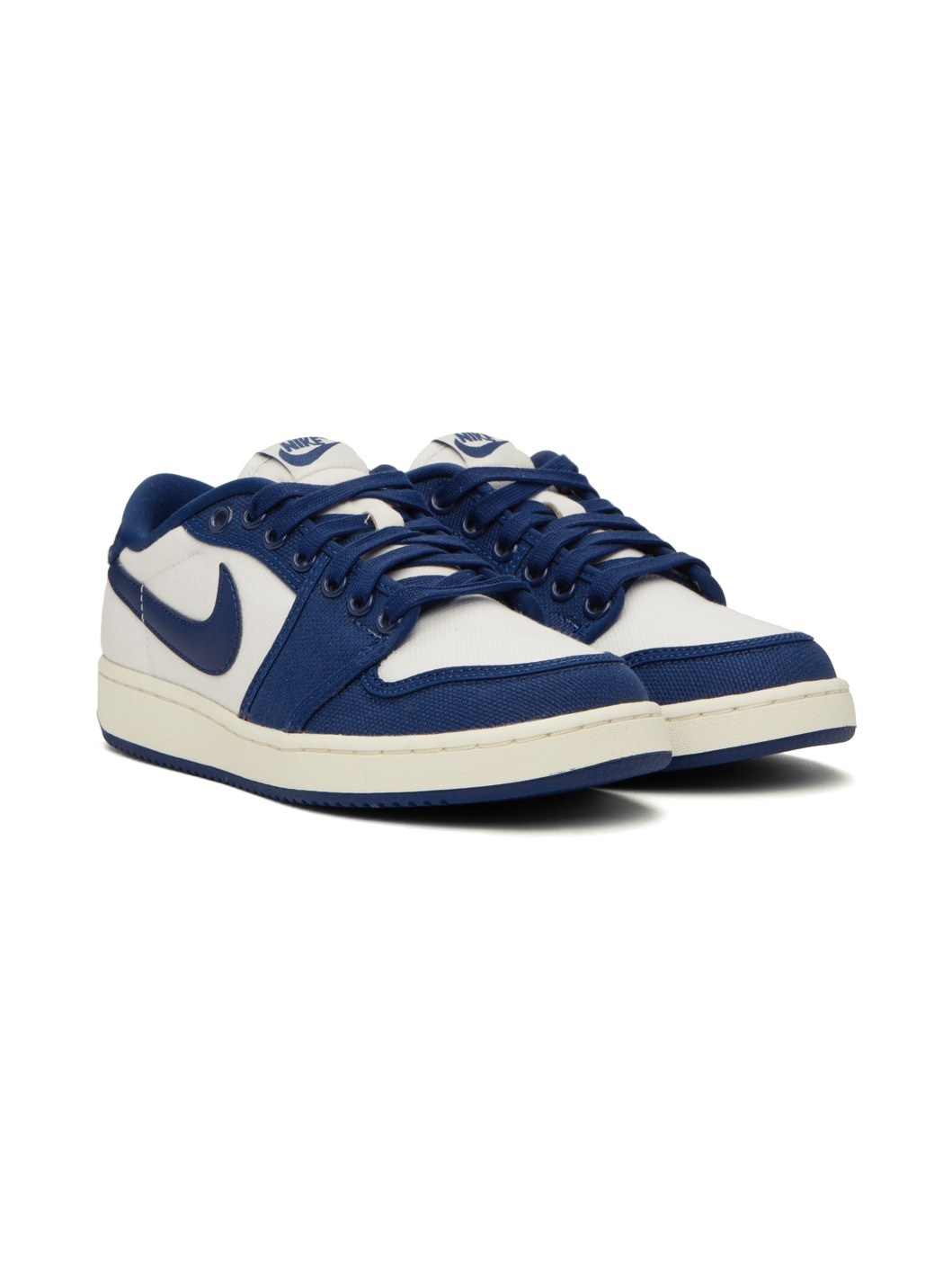 White & Blue AJKO 1 Low Sneakers - 4