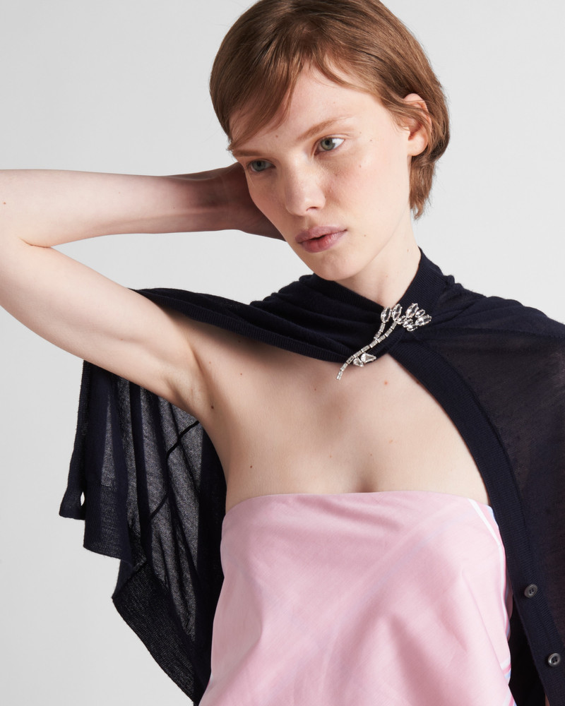 Prada Metal brooch with crystals outlook