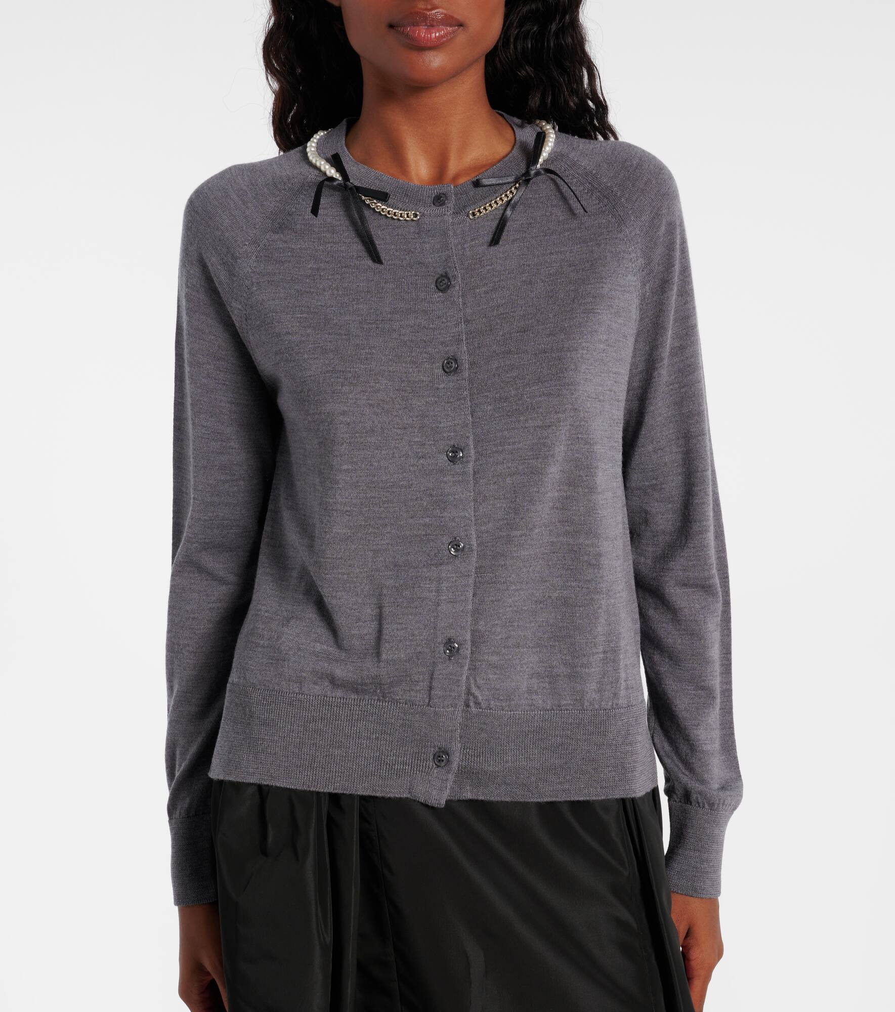 Embellished wool and silk cardigan - 5