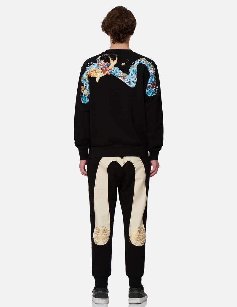 “THE GOD OF FORTUNE RIDING WAVES” 3D DAICOCK PRINT SWEATSHIRT 5