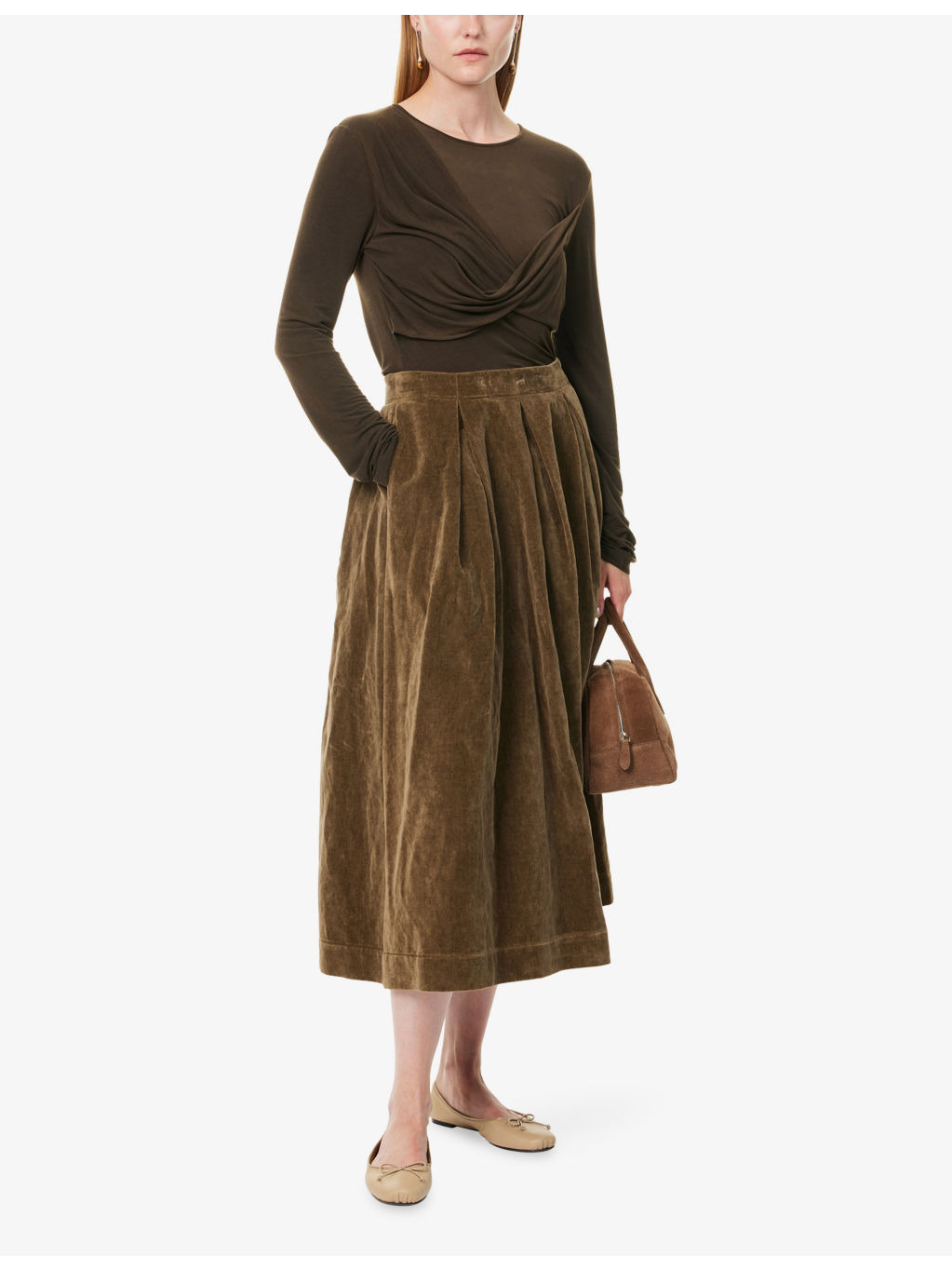 Twist Long-Sleeves Stretch-Woven Top - 2