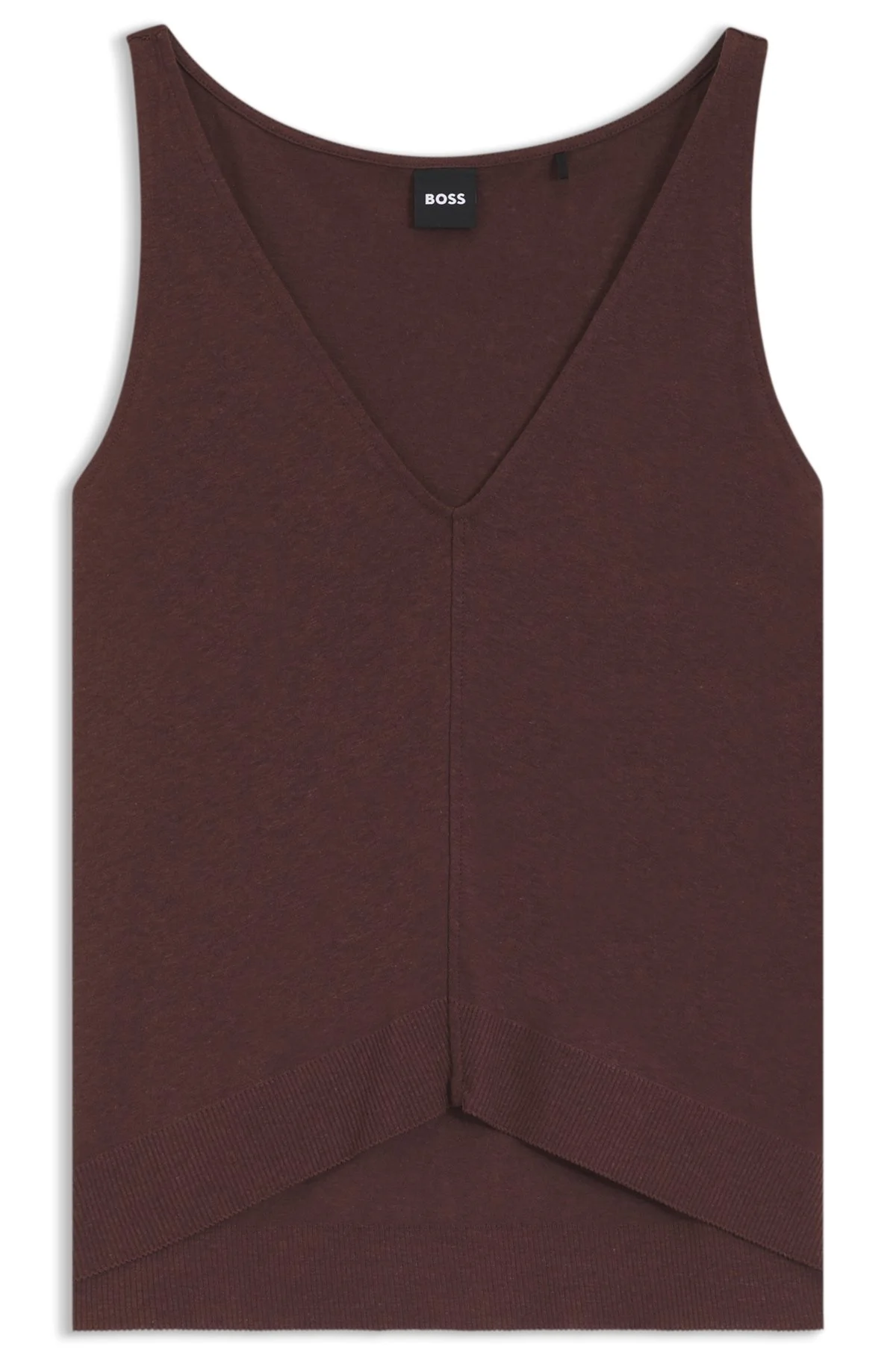 COTTON-LINEN TOP WITH V NECKLINE - 1