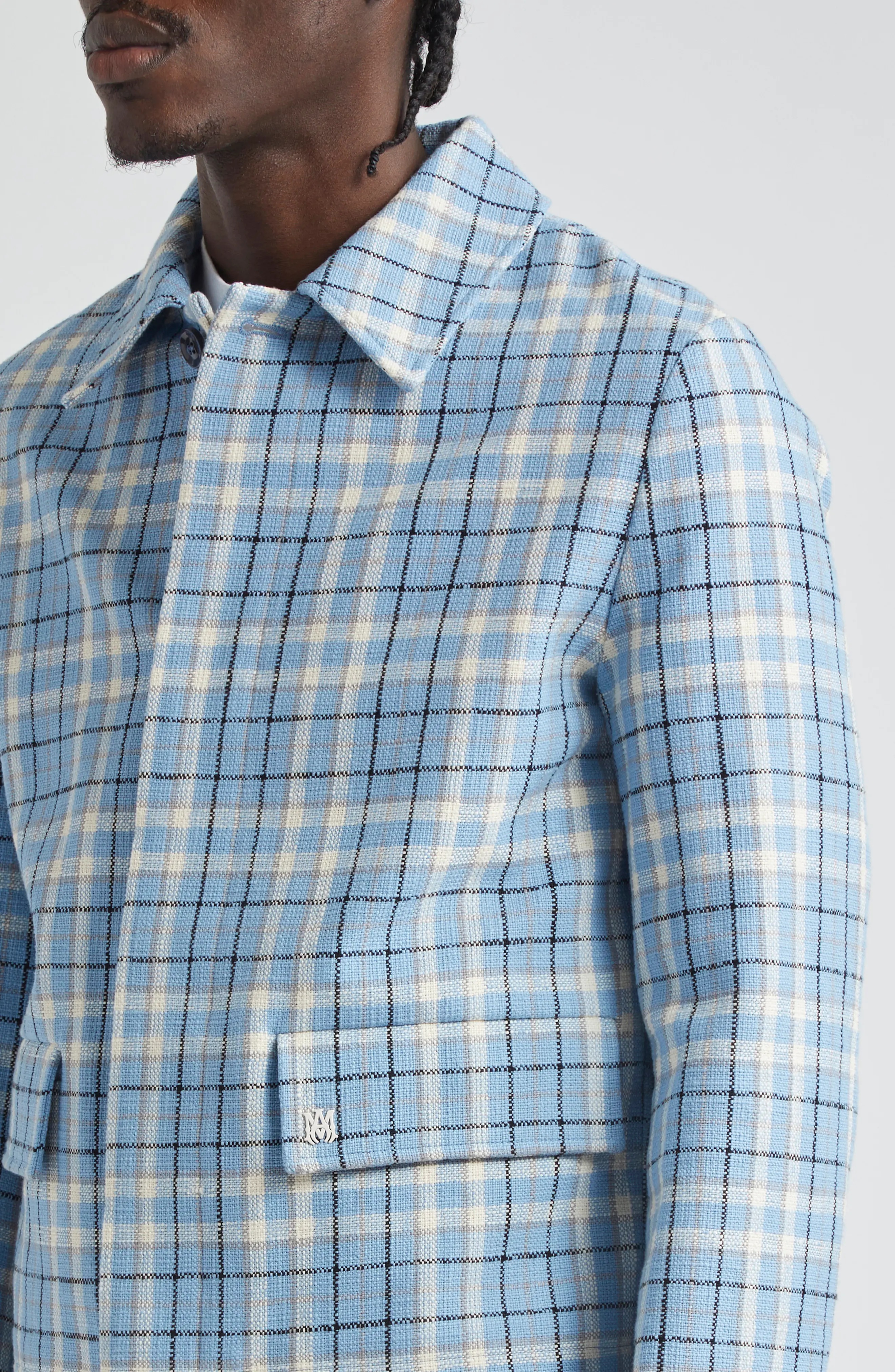 Plaid Cotton Crop Car Coat - 5