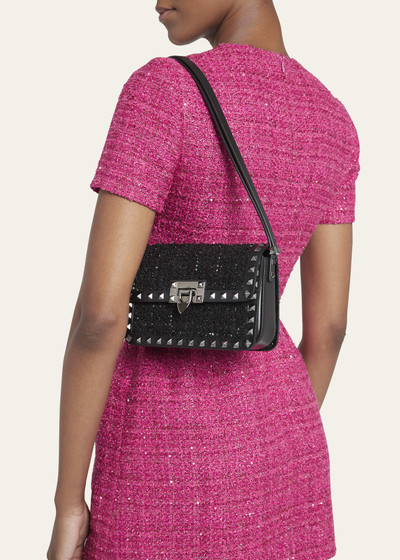 Valentino Rockstud Small Sequin Boucle Shoulder Bag outlook
