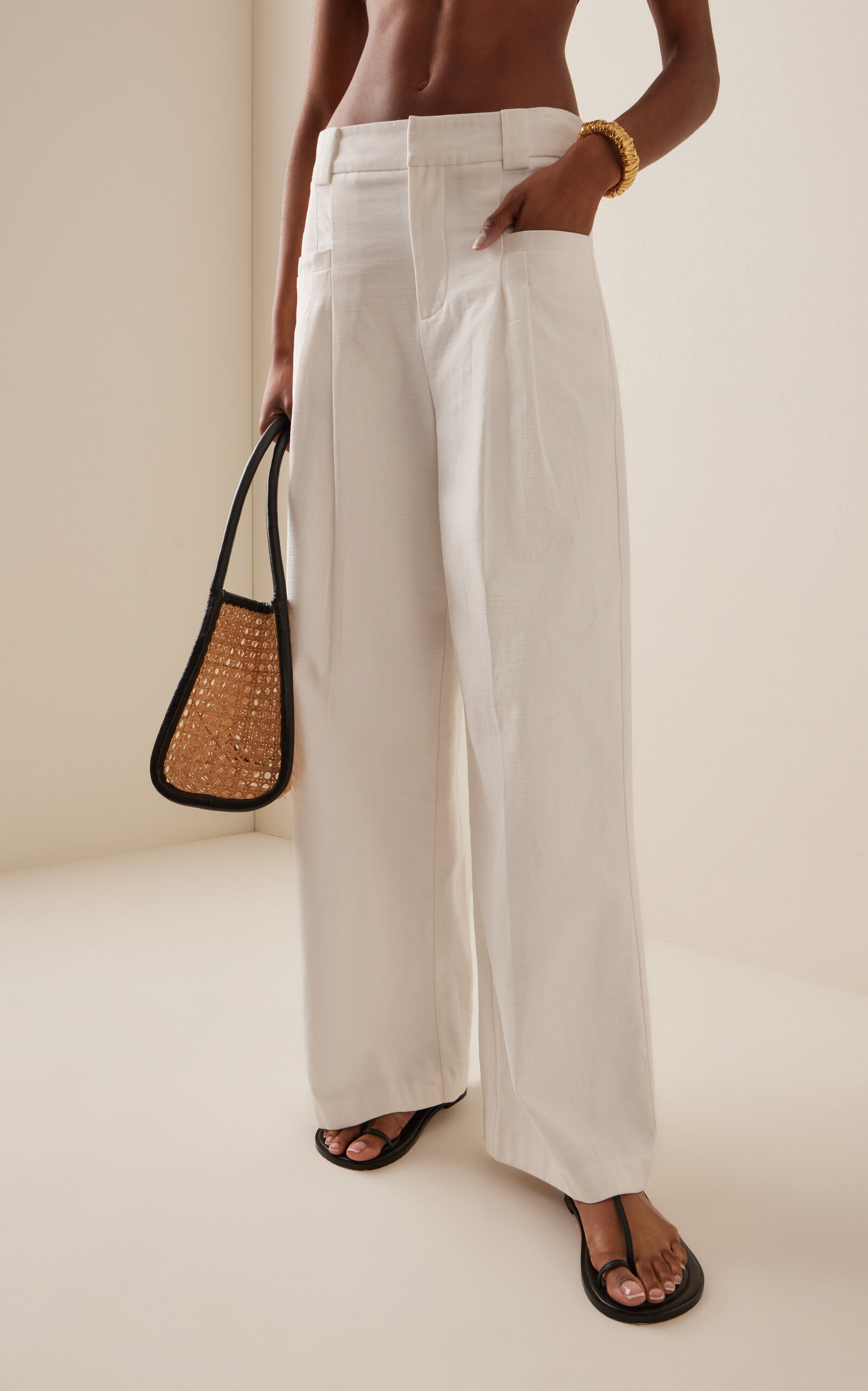 Fusion Draped Cotton Top ivory - 3