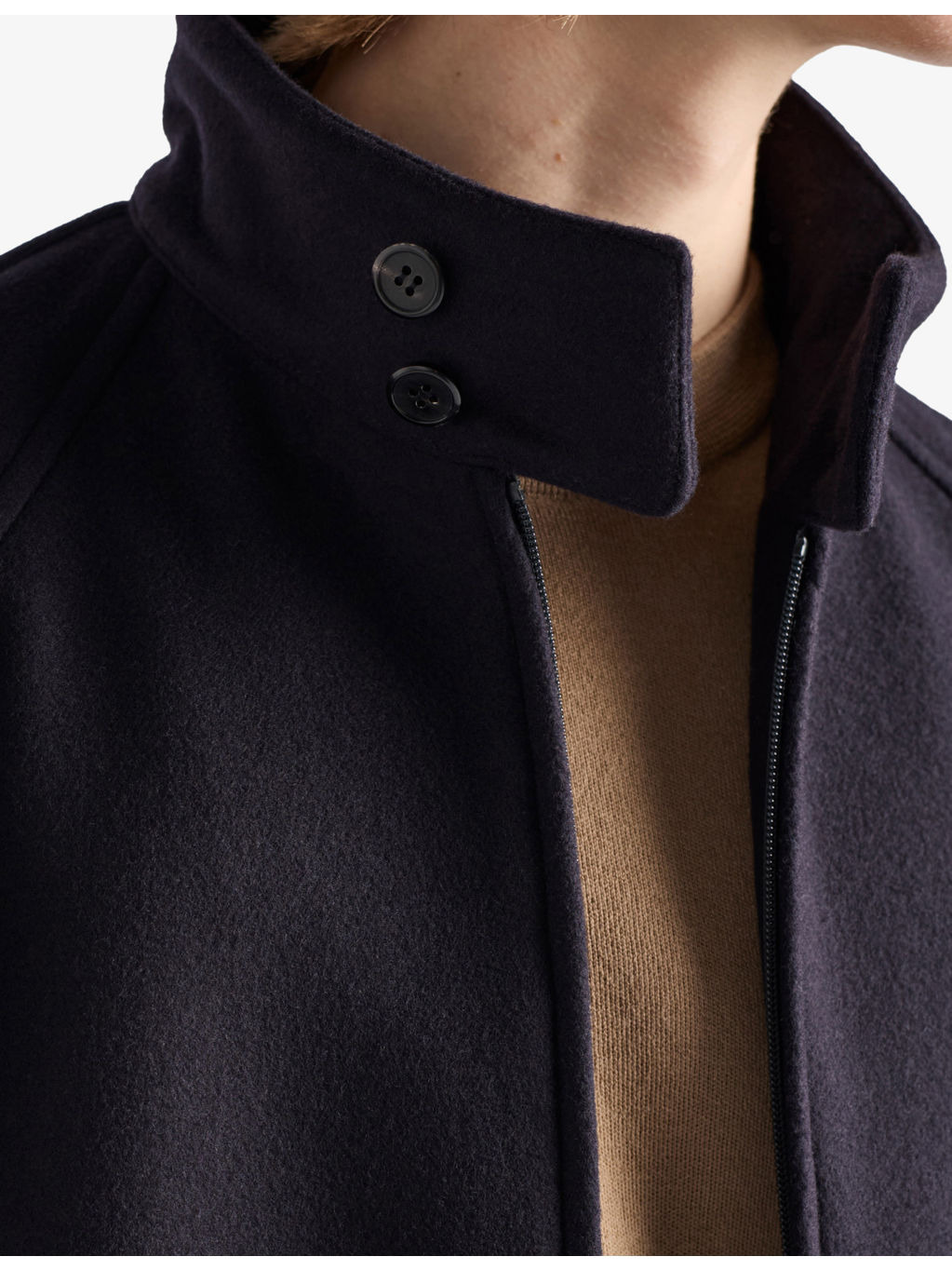 Stand-Up Collar Wool and Cashmere Jacket - 5