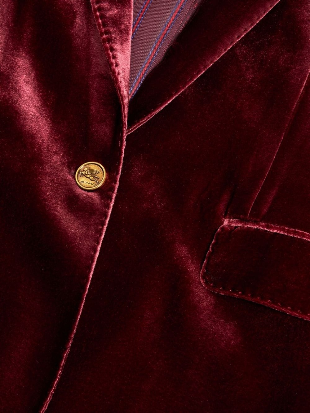 single-breasted velvet blazer - 5