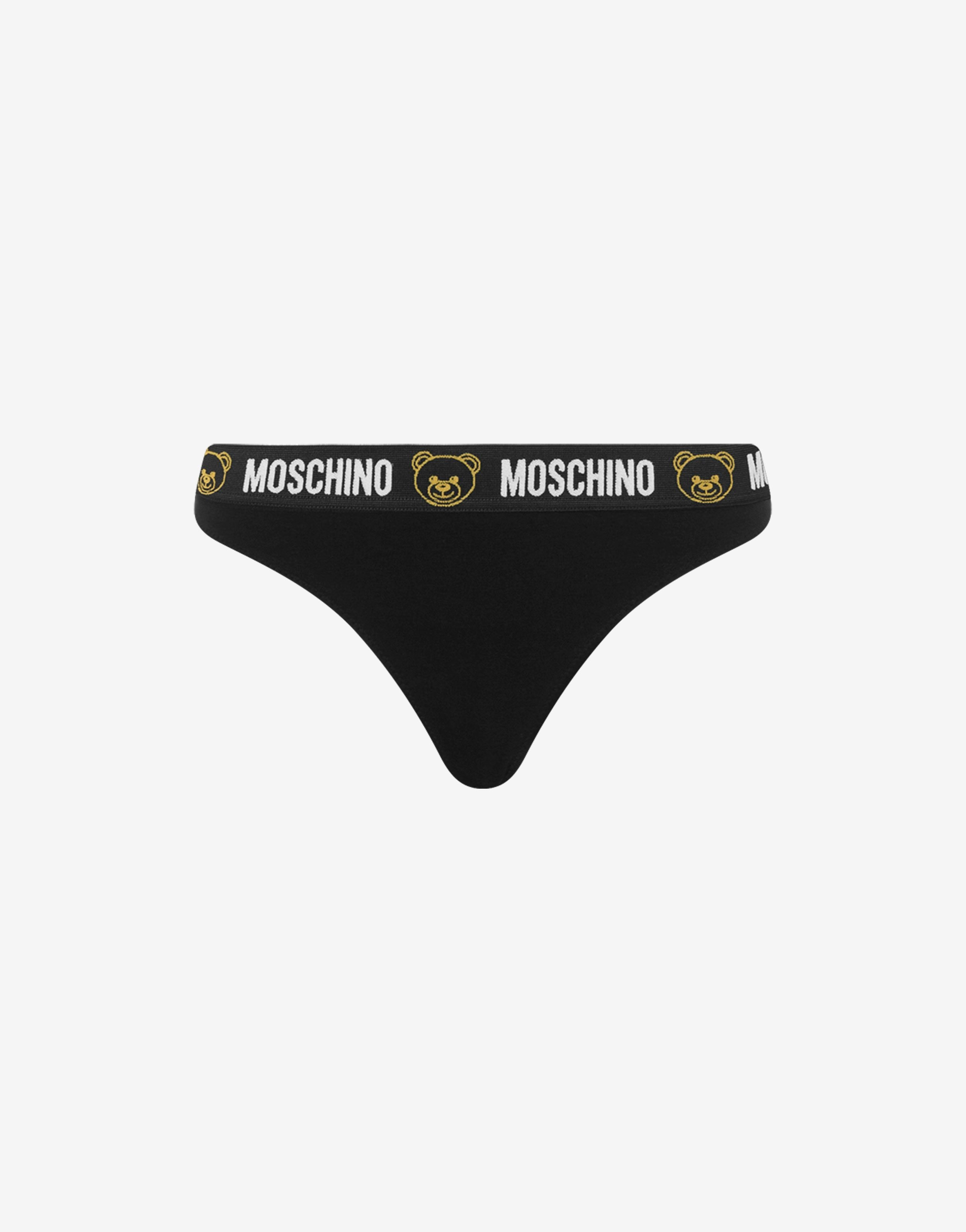STRETCH JERSEY THONG WITH TEDDY ELASTIC BAND - 1