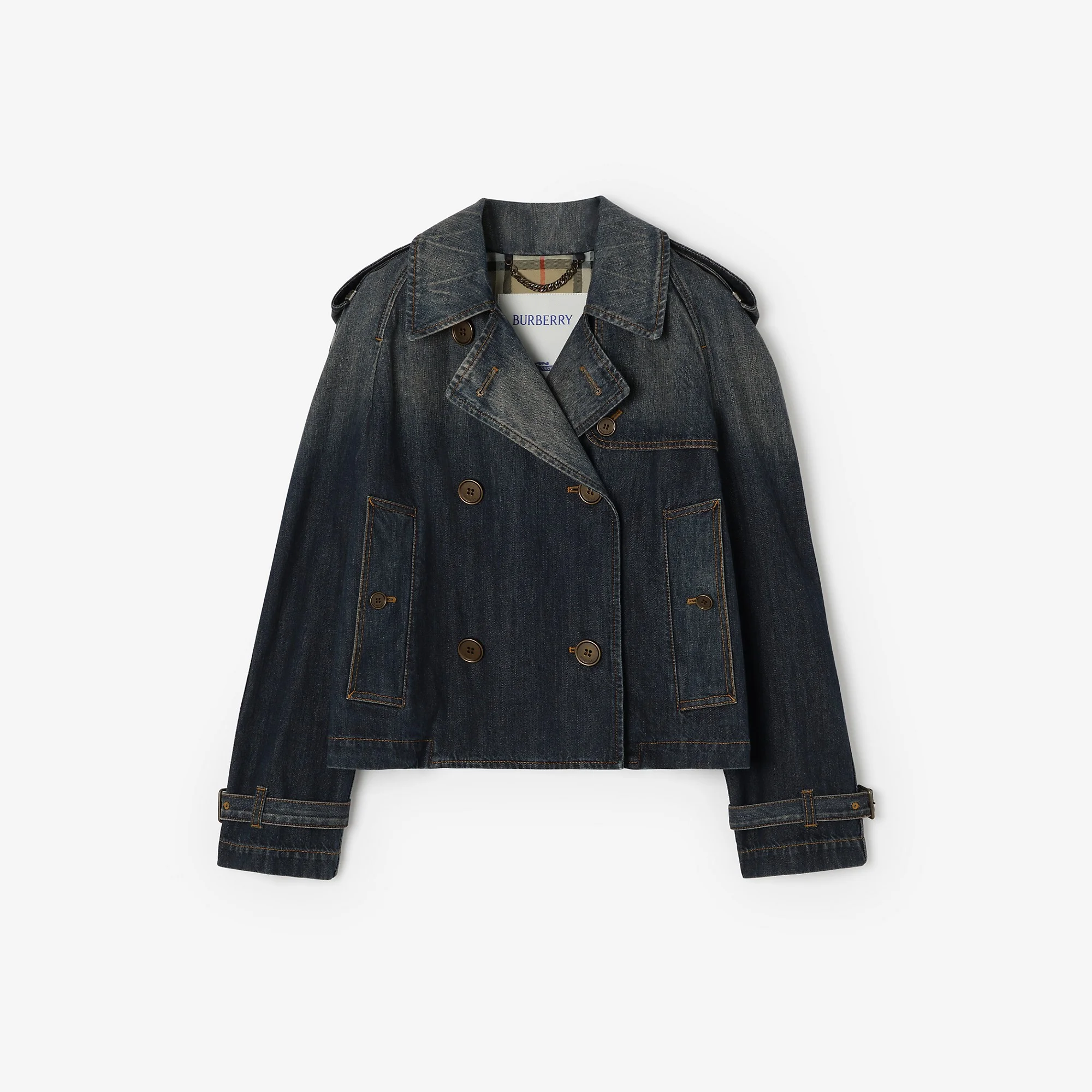 Cropped Denim Mayfair Trench Jacket - 1