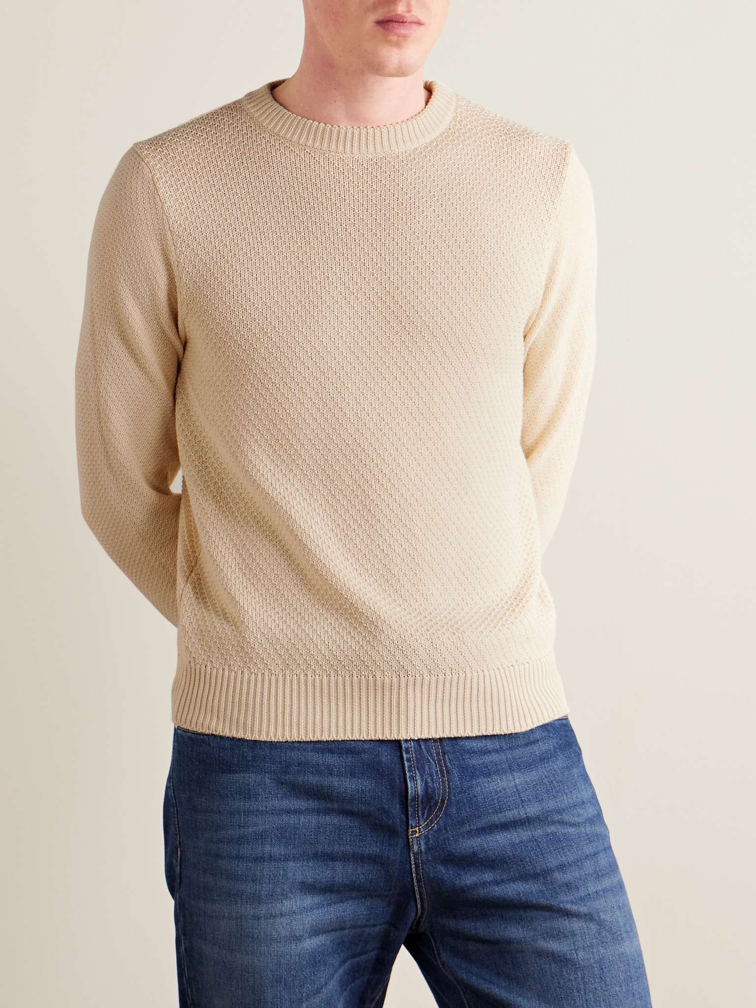 Textured-Cotton Sweater - 3