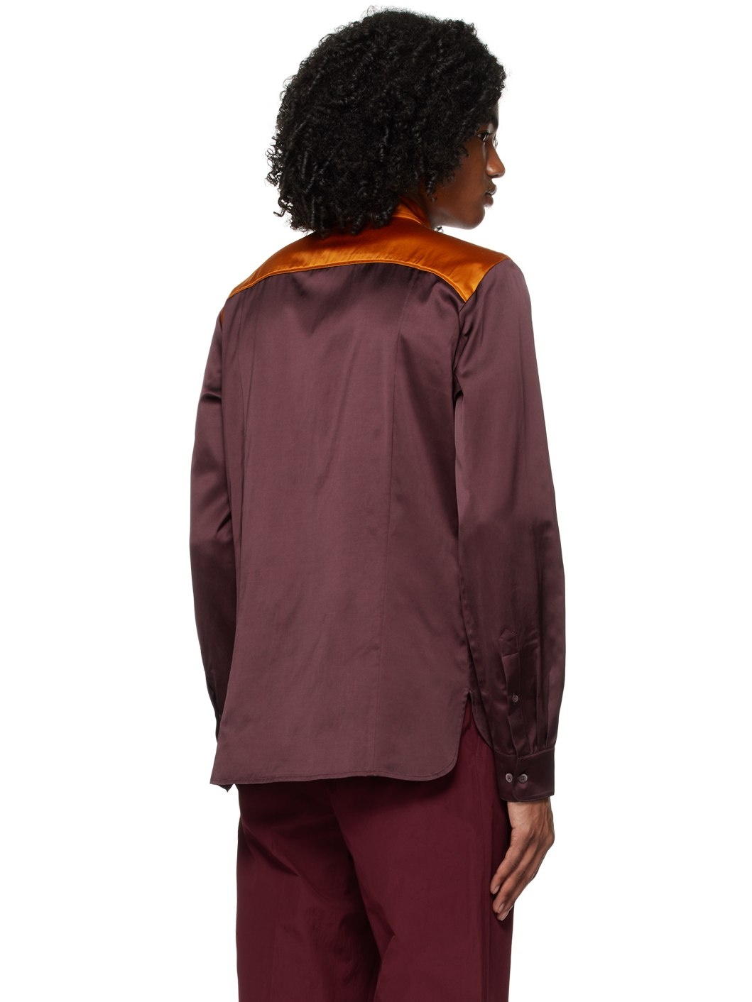 Purple & Orange Embroidered Shirt - 3
