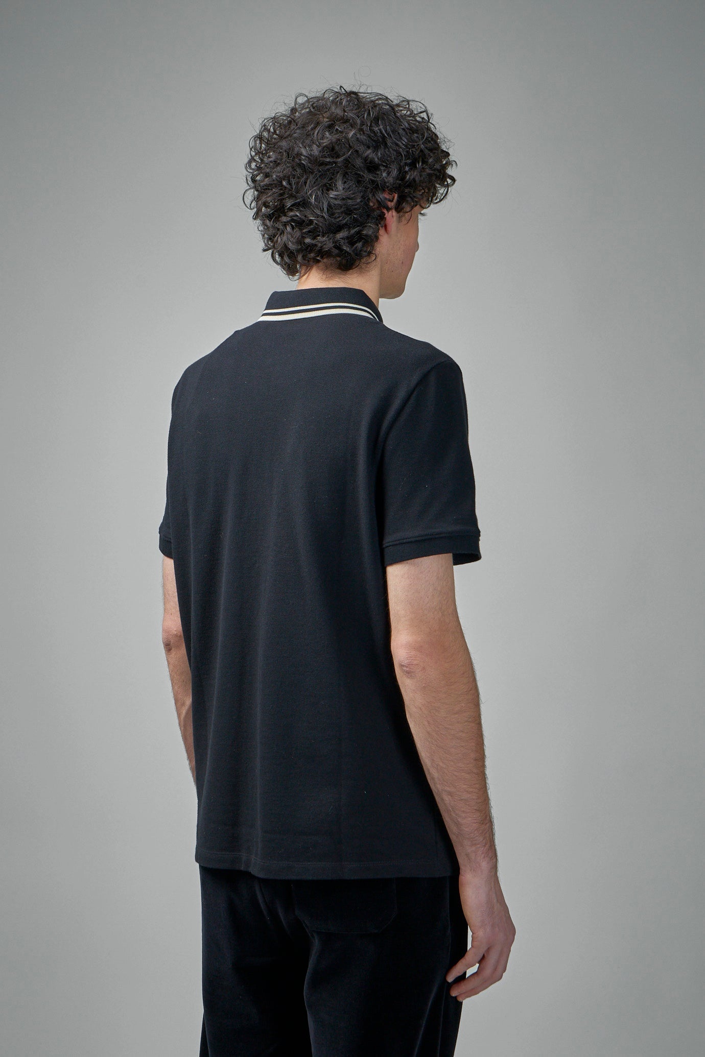 Cotton Piqué Polo Shirt with V-Logo Patch - 3
