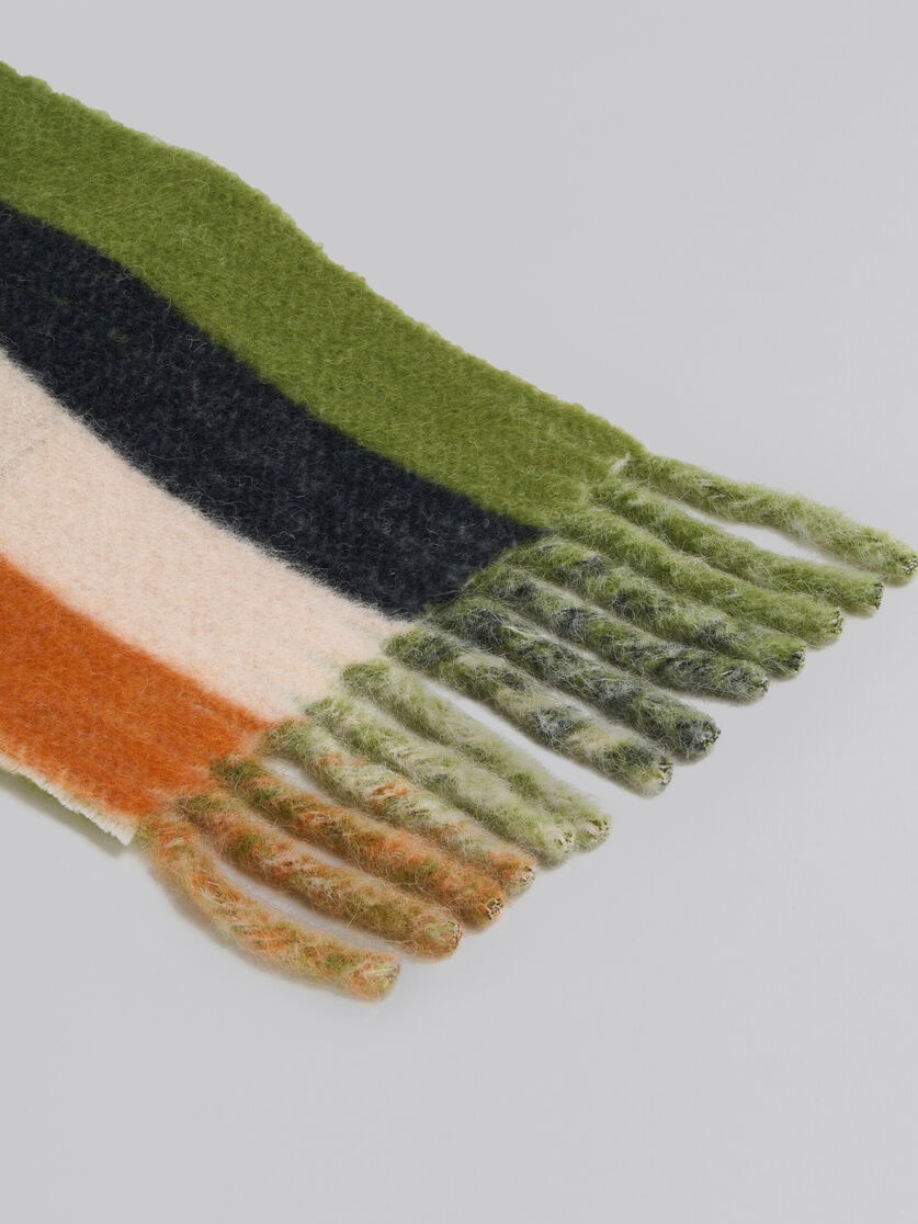 GREEN MOHAIR AND WOOL SCARF WITH MAXI LOGO 3