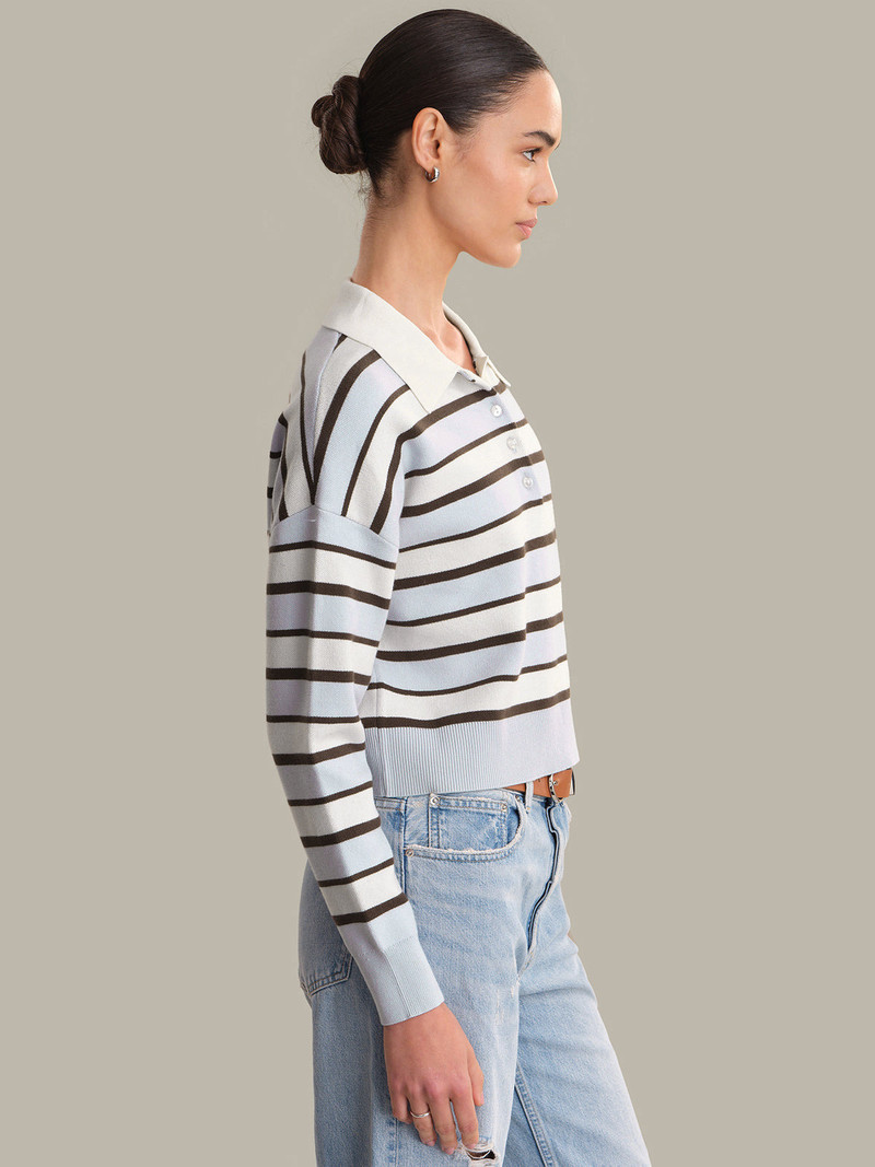 525 america Tia: Striped Polo Pullover outlook
