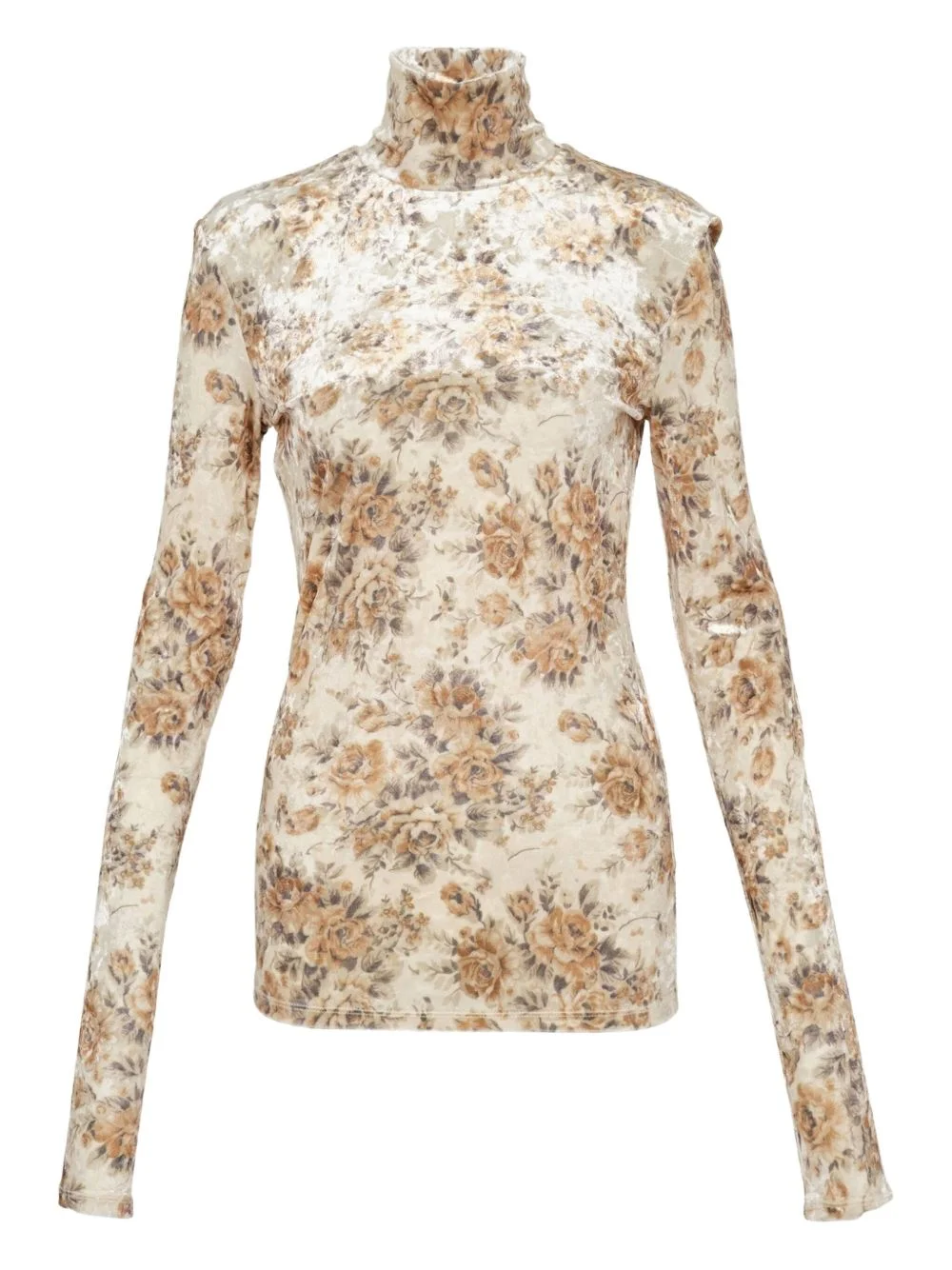 printed turtleneck top - 1