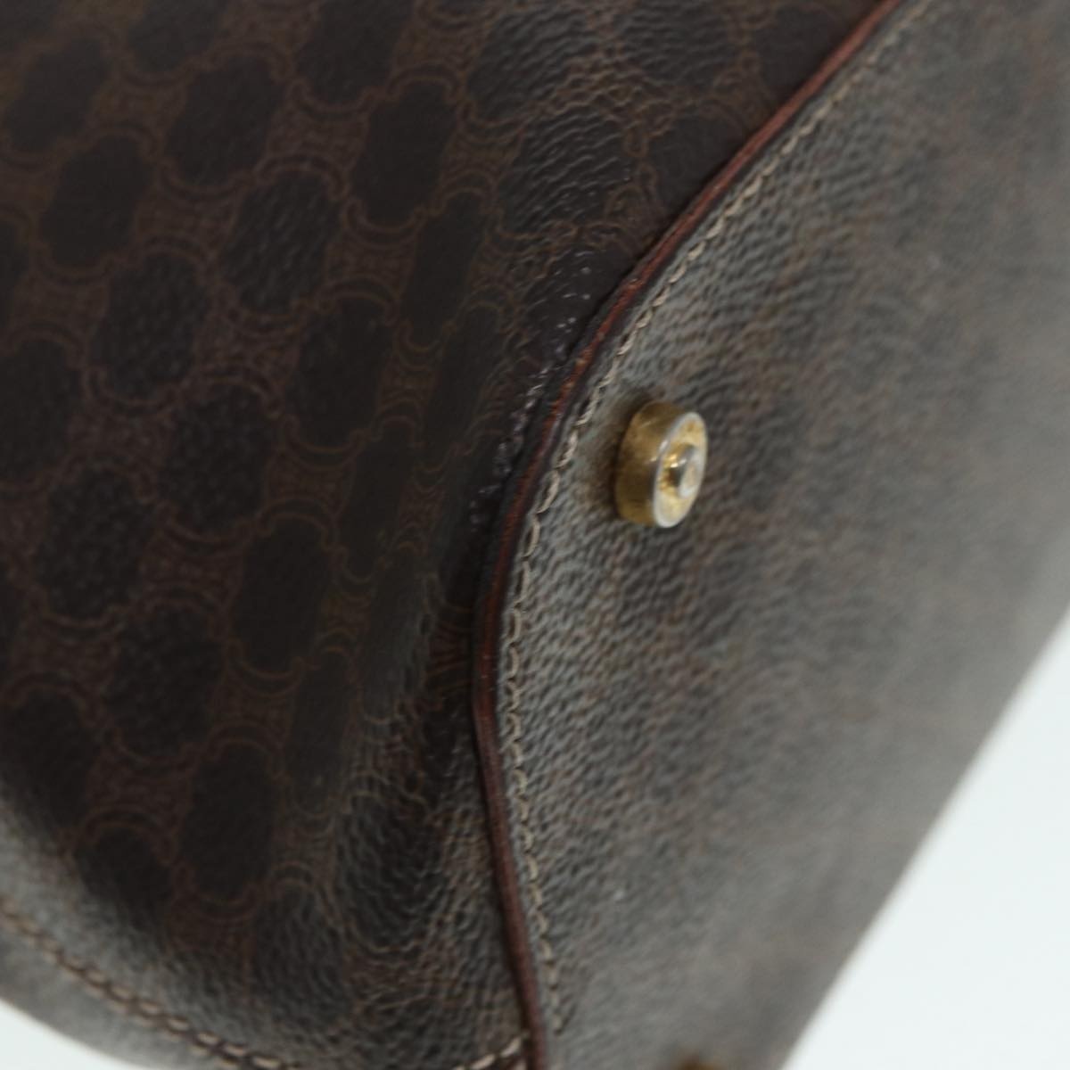 CELINE Macadam Canvas Hand Bag Pvc Brown - 15