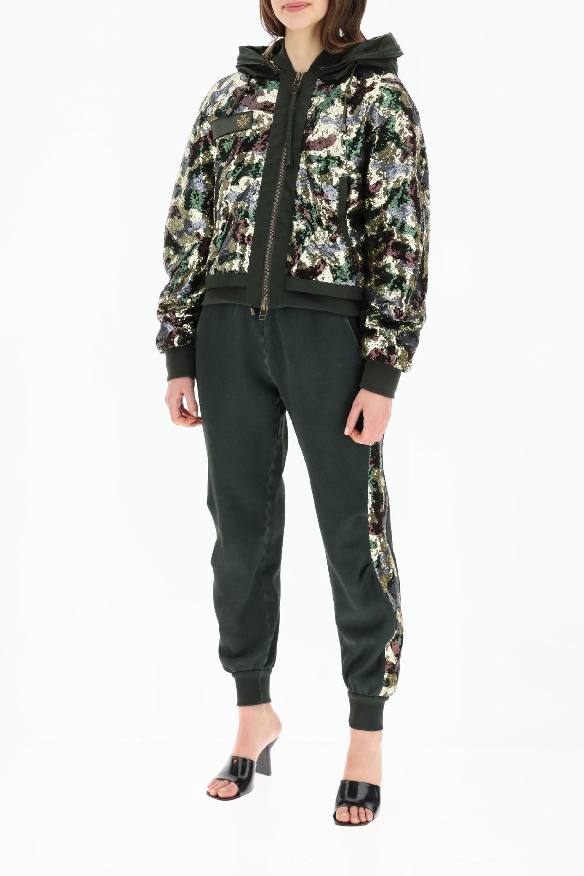 CAMOUFLAGE SEQUINED BOMBER JACKET - 2